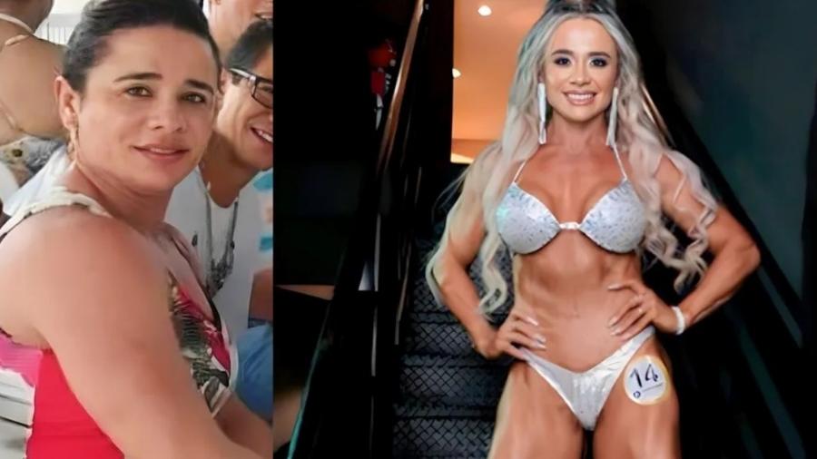 Antes e depois da fisiculturista Eliane Jardim