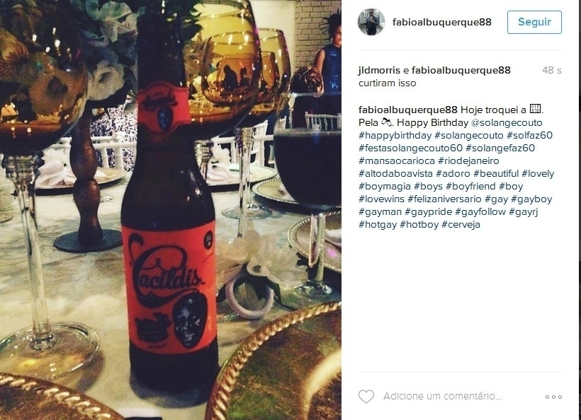 6.jul.2016- Entre as bebidas servidas na festa de Solange Couto estavam drinks, sucos e cerveja - Reprodução/Instagram