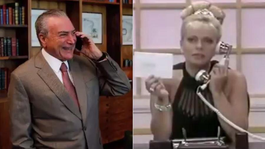 O presidente Michel Temer e a apresentadora Christina Rocha - Montagem/UOL