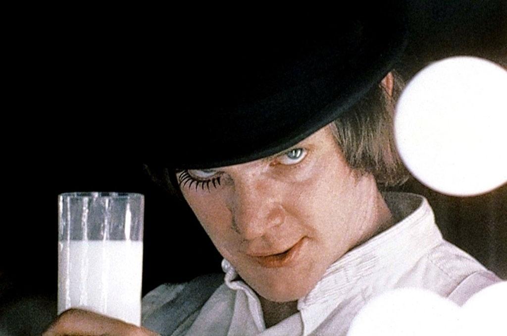 Malcolm McDowell em cena de "Laranja Mecânica" (1971) - Divulgação