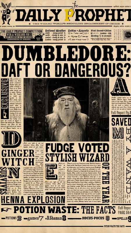 Exemplar do jornal "Profeta Diário", dos filmes do Harry Potter, feito pelo brasileiro Eduardo Lima - Reprodução - Reprodução