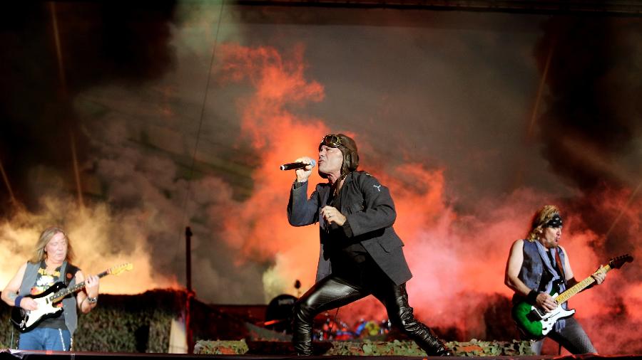 Integrantes do Iron Maiden durante show no Rock in Rio - Wilton Júnior/Estadão Conteúdo