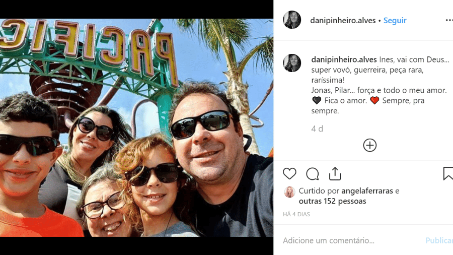Dona Maria Ines, mãe do ator Caio Junqueira, morreu no Rio de Janeiro - Reprodução/Instagram