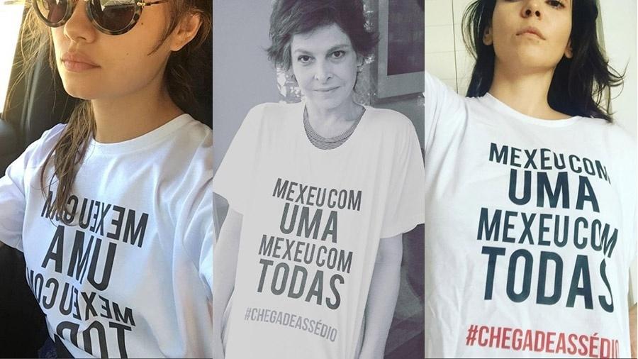 Sophie Charlotte, Drica Moraes e Tainá Muller entraram em protesto contra o assédio - Reprodução/Instagram