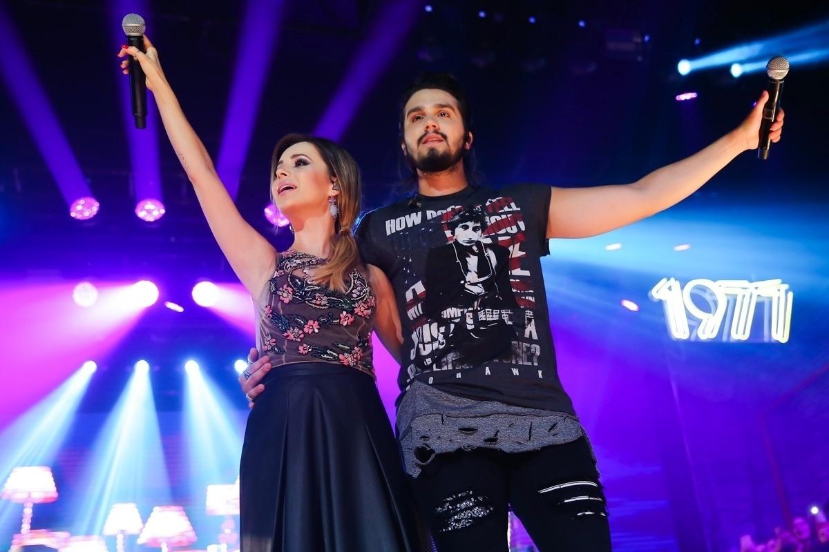 O cantor Luan Santana cantou com Sandy em um show neste final de semana, no Espaço das Américas, durante o lançamento da turnê "1977"  - Manuela Scarpa/Brazil News