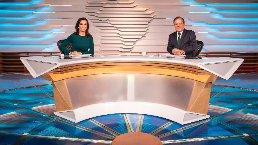 Ana Paula Araújo e Chico Pinheiro no novo cenário do "Bom Dia Brasil" - João Cotta/TV Globo