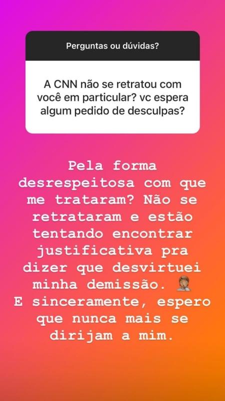 Evaristo Costa comenta sua demissão da CNN no story do Instagram - Reprodução/Instagram - Reprodução/Instagram