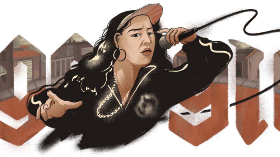 Dina Di, rainha do rap nacional, homenageada pelo Google no "doodle" deste sábado (19) - Divulgação