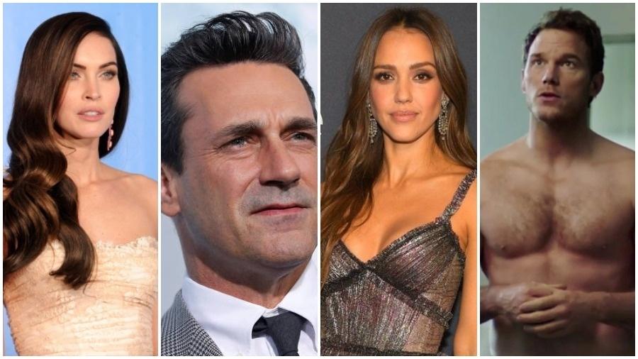 Famosos como Megan Fox, Jom Hamm, Jessica Alba e Chris Pratt são contra gravar cenas de nudez para filmes e séries - Reprodução