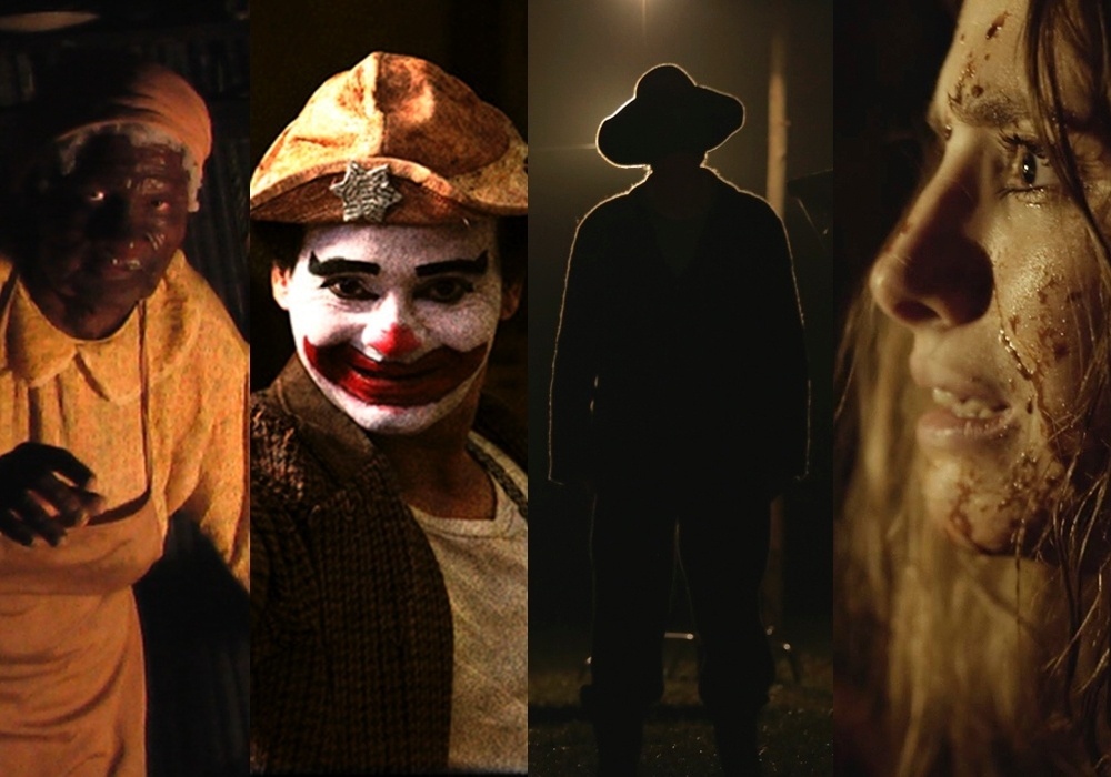 Cenas dos filmes "Mangue Negro" (2008), "Condado Macabro" (2015), "O Caseiro" (2015) e "O Diabo Mora Aqui" (2015) - Montagem