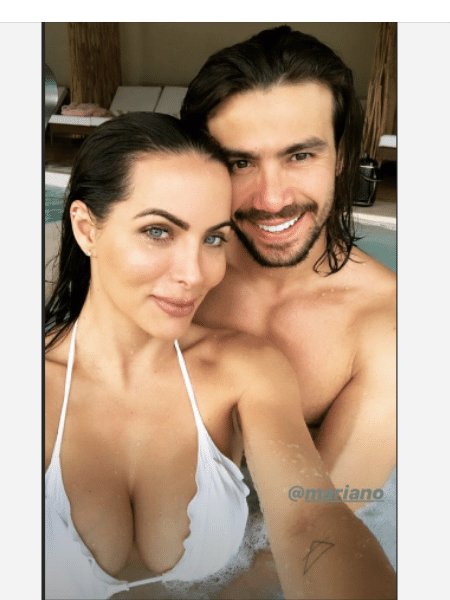 Carla Prata e Mariano em piscina de resort - Reprodução/Instagram