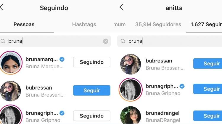 Anitta deixa mesmo de seguir Bruna Marquezine nas redes sociais - Reprodução/Instagram/@anitta - Reprodução/Instagram/@anitta
