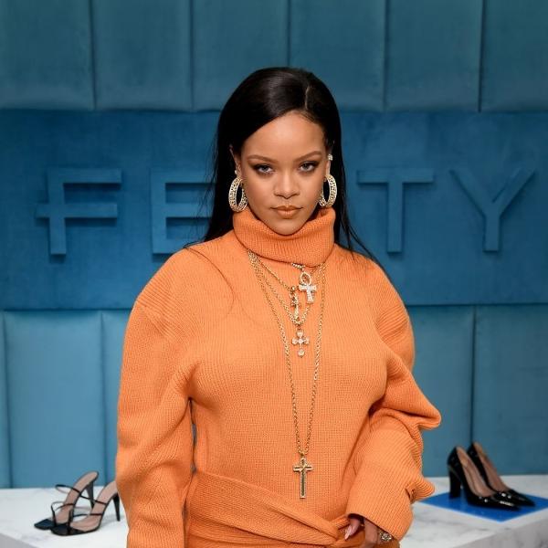 Rihanna durante evento da marca Fenty