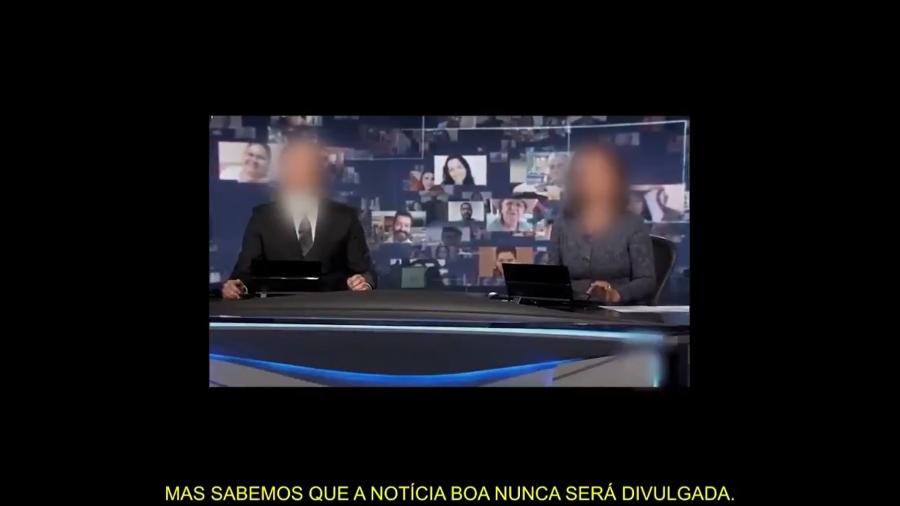Imagem de um vídeo em apoio ao governo Bolsonaro com críticas ao Jornal Nacional - Reprodução