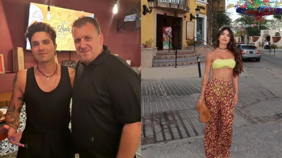 Luan Santana e Jade Magalhães aparecem no mesmo restaurante em viagem no México