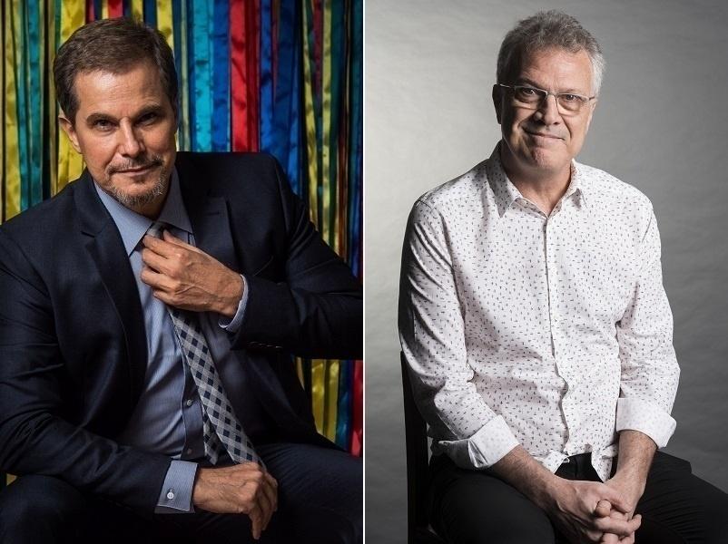 Apenas nove dias de diferença separam o ator Edson Celulari e Pedro Bial, que nasceram no mês de março, em 1958 - Divulgação/TV Globo