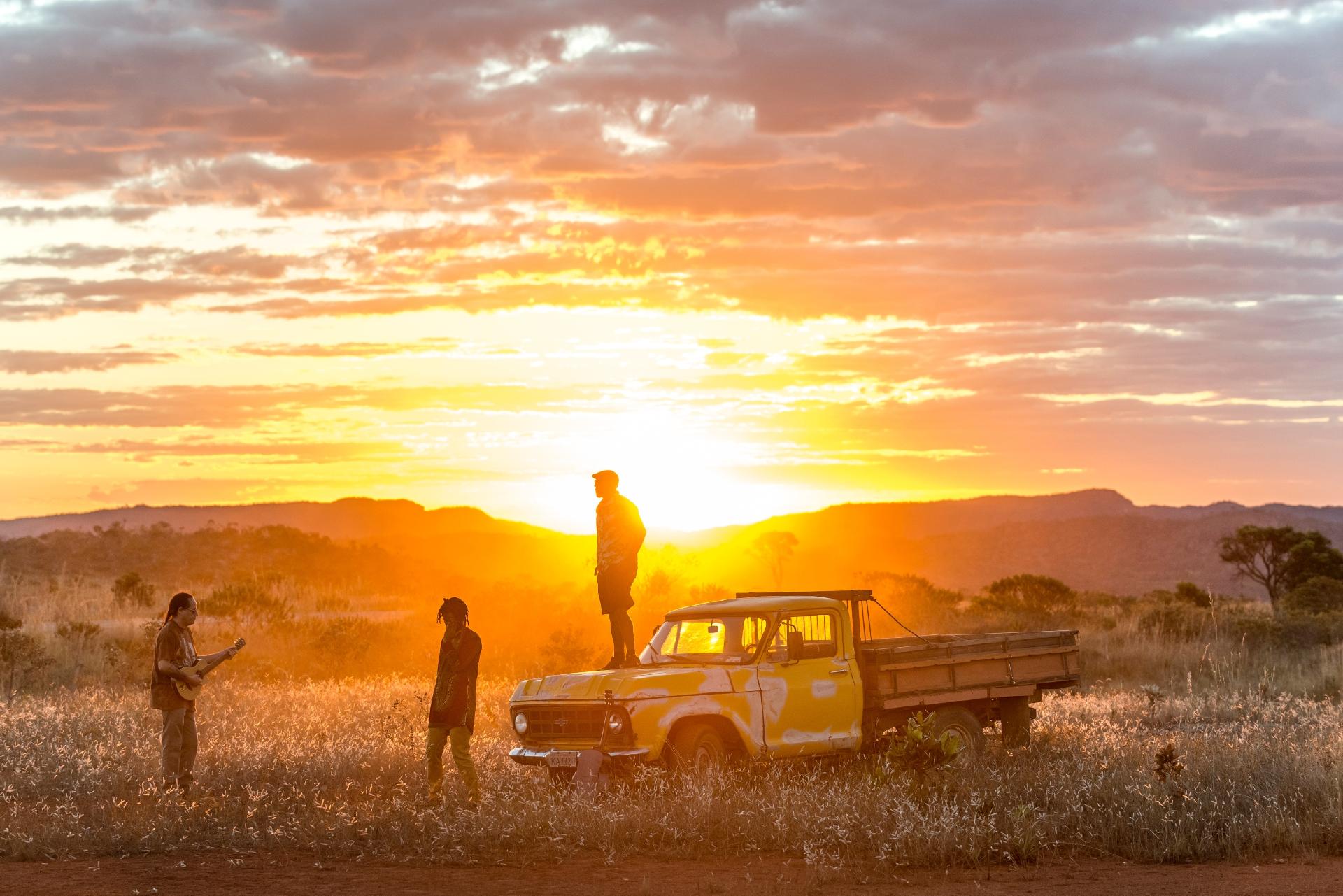Natiruts durante gravação do videoclipe "Na Positiva" na Chapada dos Veadeiros, em Goiás - André Dib