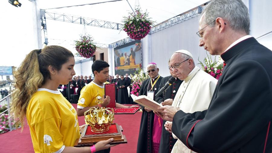 Papa Francisco discursa em uma celebração no Peru - AFP