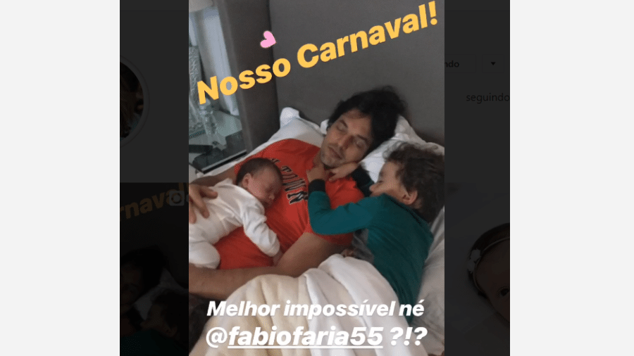 Fábio Faria, marido de Patrícia Abravanel, com os filhos  - Reprodução/Instagram