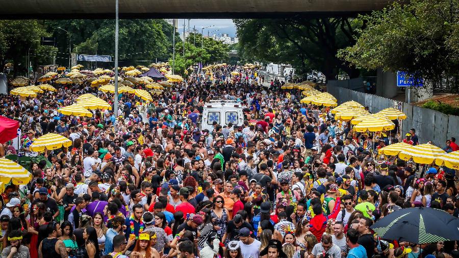 Foliões lotam a 23 de Maio no Carnaval de 2018 - Edson Lopes Jr/UOL