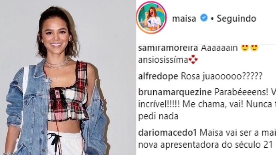 Bruna Marquezine manda mensagem para Maisa se convidando para programa - Reprodução/Instagram