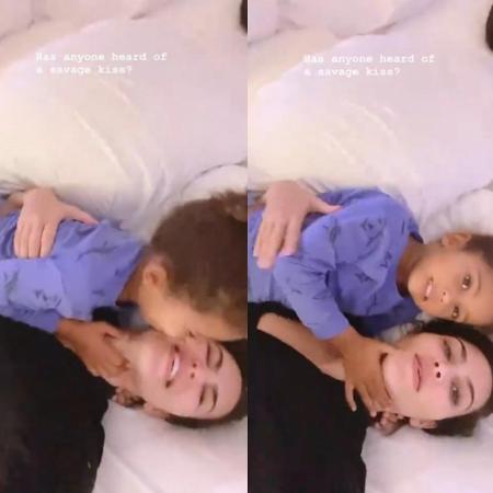 Kim Kardashian recebe carinho de Saint, seu filho de 4 anos - Reprodução/Instagram