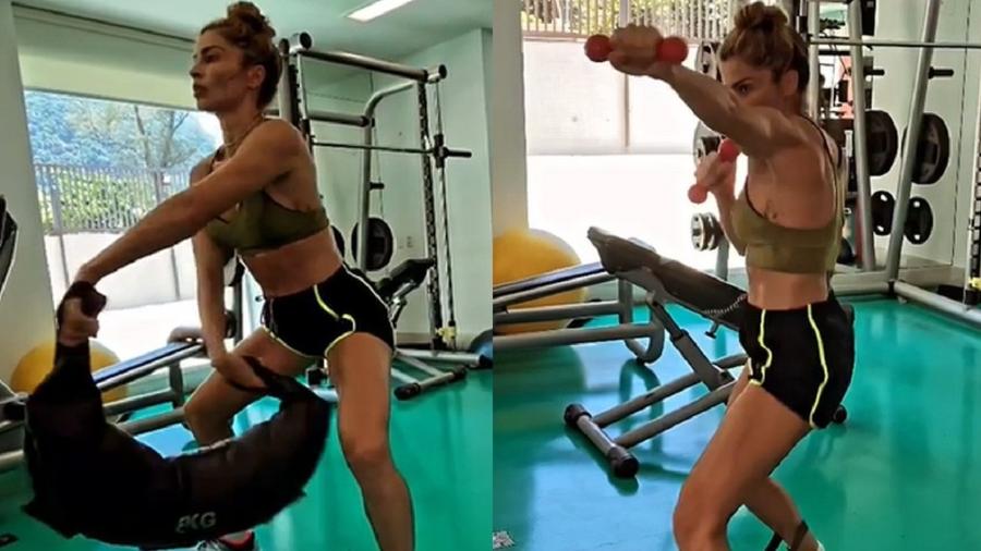 Grazi Massafera aparece em vídeo fazendo treino pesado na academia - Reprodução/Instagram