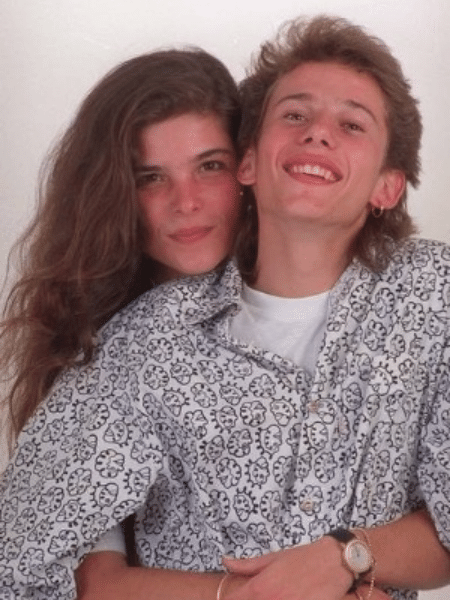 Cristiana Oliveira e Rafael Ilha, na época em que eram namorados, no início dos anos 90 - Reprodução