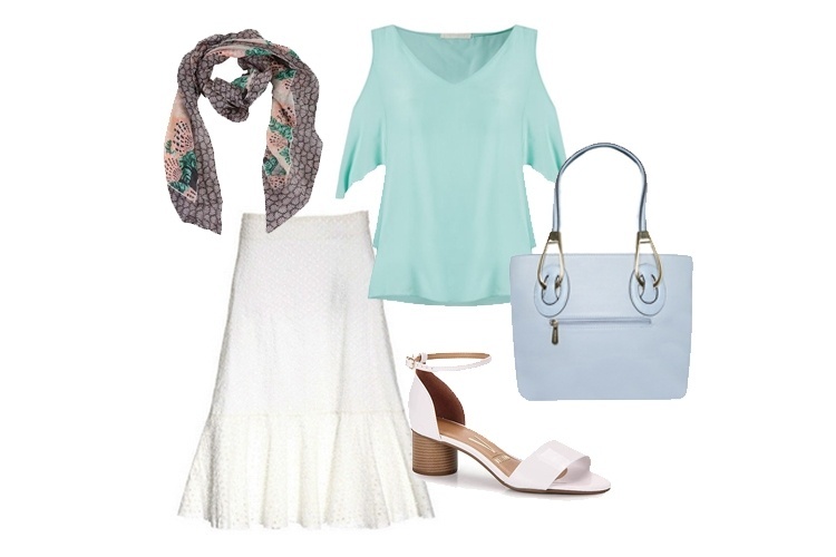 Look 1 - tecidos naturais - roupas para trabalhar no verão - Divulgação