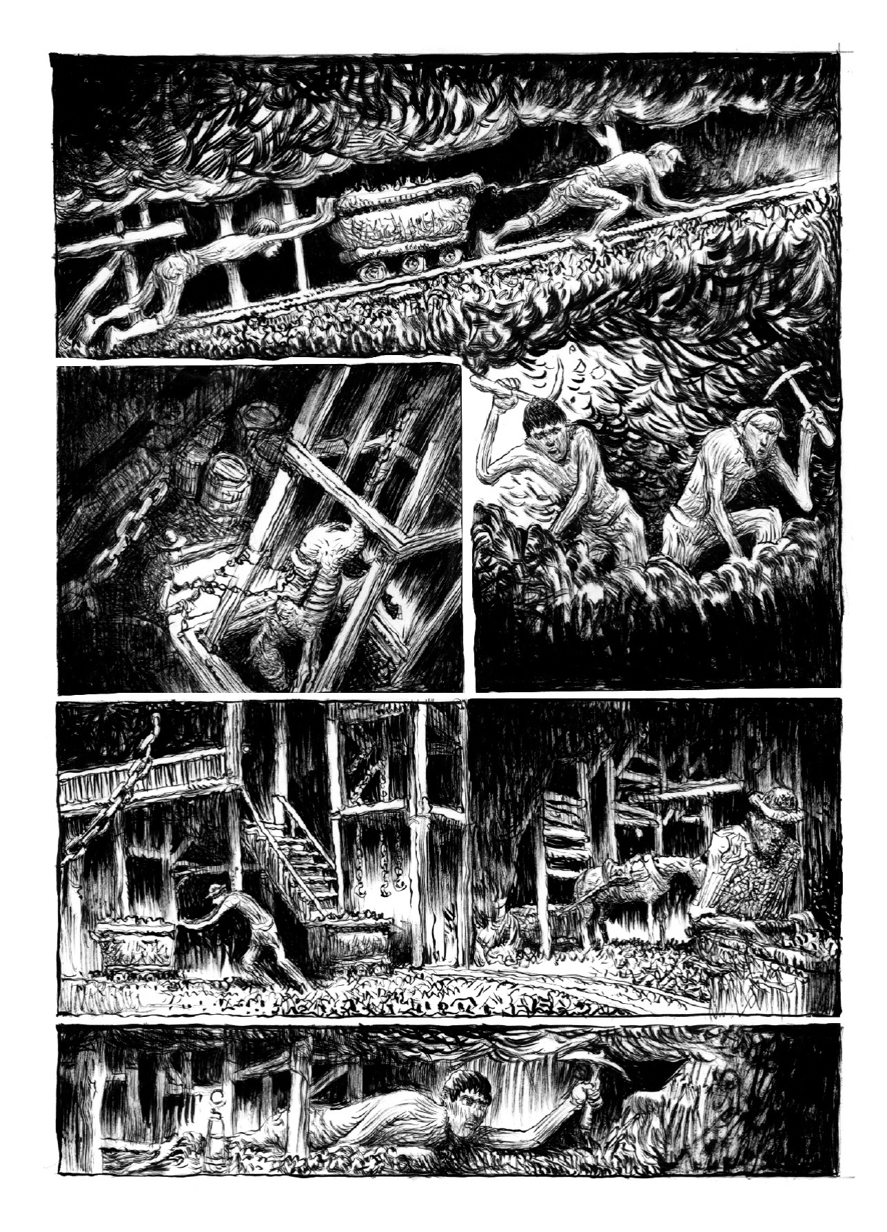 Página da HQ "Goela Negra", de Antoine Ozanan, ilustrada pelo brasileiro Lelis - Divulgação