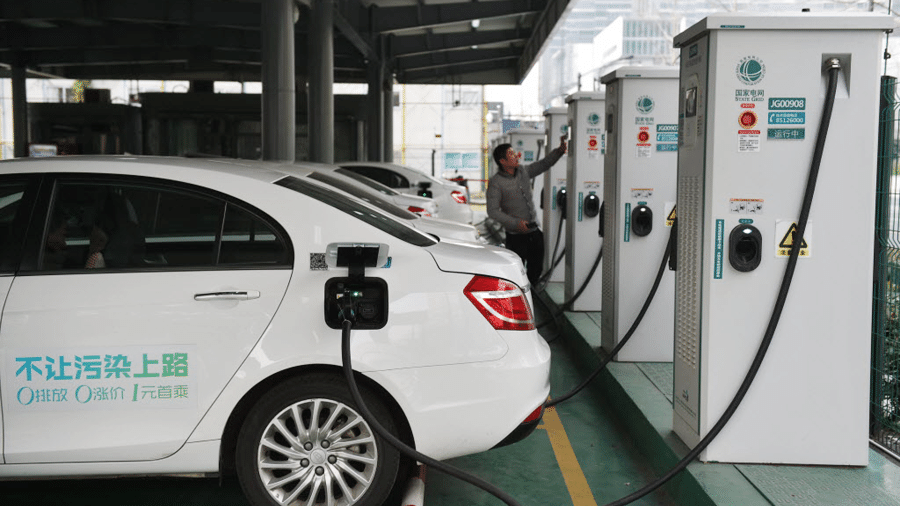 Posto de recarga de carro elétrico na China - Huang Zongzhi/Xinhua