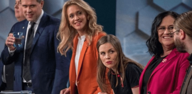 Candidatos participam de um debate televisivo antes das eleições parlamentares em 2017 em Reykjavik - Getty Images - Getty Images