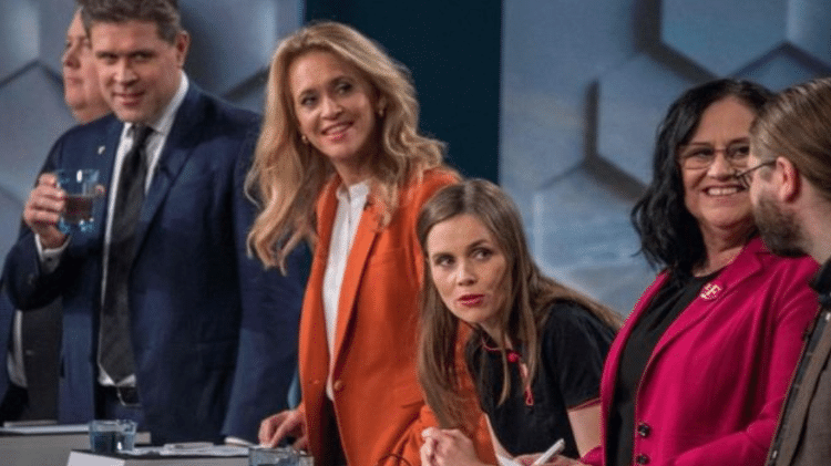 Candidatos participam de um debate televisivo antes das eleições parlamentares em 2017 em Reykjavik - Getty Images - Getty Images