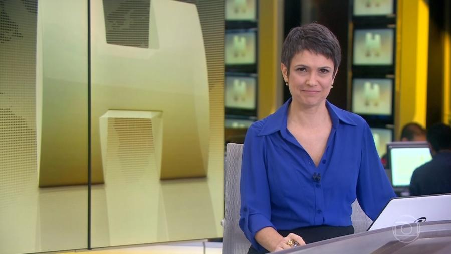 Sandra Annenberg durante a sua despedida do Jornal Hoje - Reprodução/TV Globo
