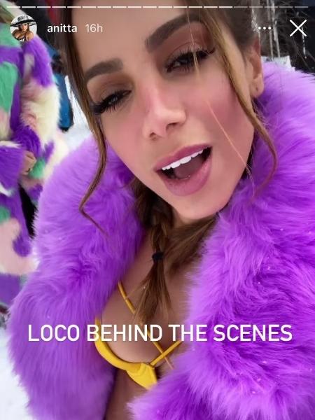 Anitta posta imagens da gravação do clipe de "Loco", sua nova música - Reprodução/Instagram