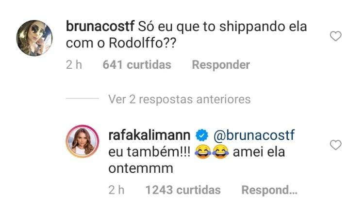 BBB 21: Rafa Kalimann afirmou "shippar" Rodolffo com Sarah - Reprodução/Instagram - Reprodução/Instagram