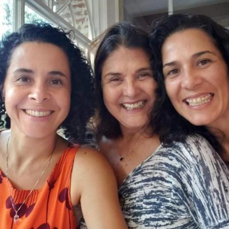 Atriz Elizangela ao lado da nora Micheline Torres e da filha Marcelle Sampaio