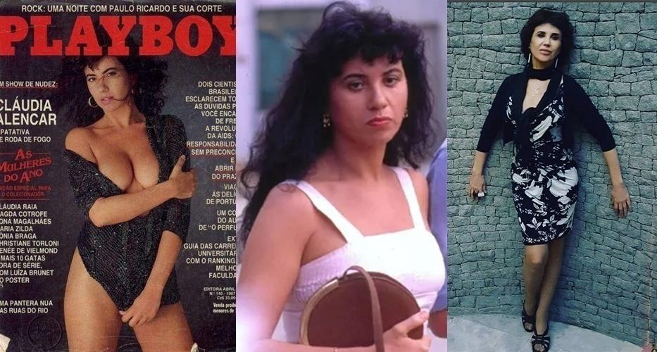 Cláudia Alencar foi capa de março de 1987 aos 36 anos. Na época, a atriz estava no ar na novela "Roda de Fogo" e interpretava a fogosa Patativa. O ensaio foi descrito pela "Playboy" como um "Um show de nudez" - Reprodução/Playboy e Reprodução/Instagram