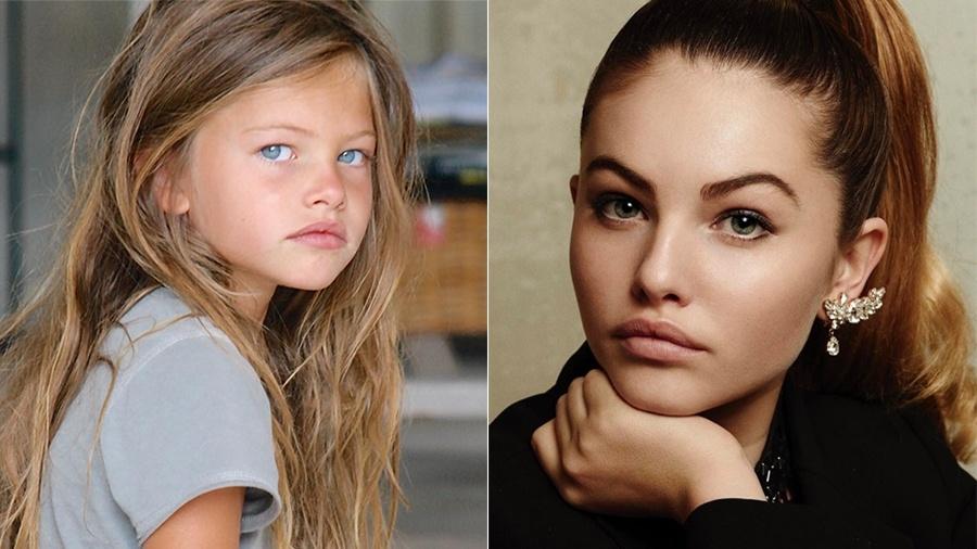 Thylane Blondeau aos 4 anos e agora, aos 16 - Reprodução/Instagram