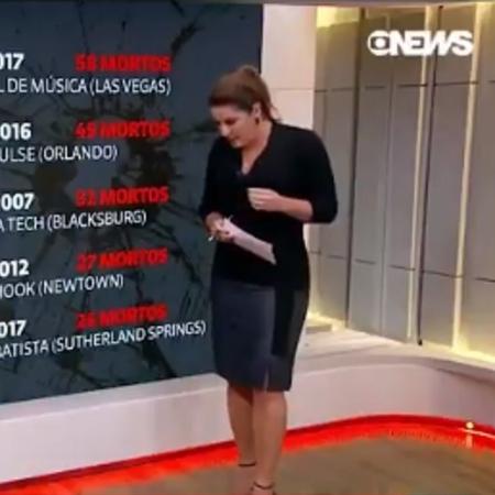 Brinco de apresentadora cai durante telejornal da Globo News - Reprodução/Globo News