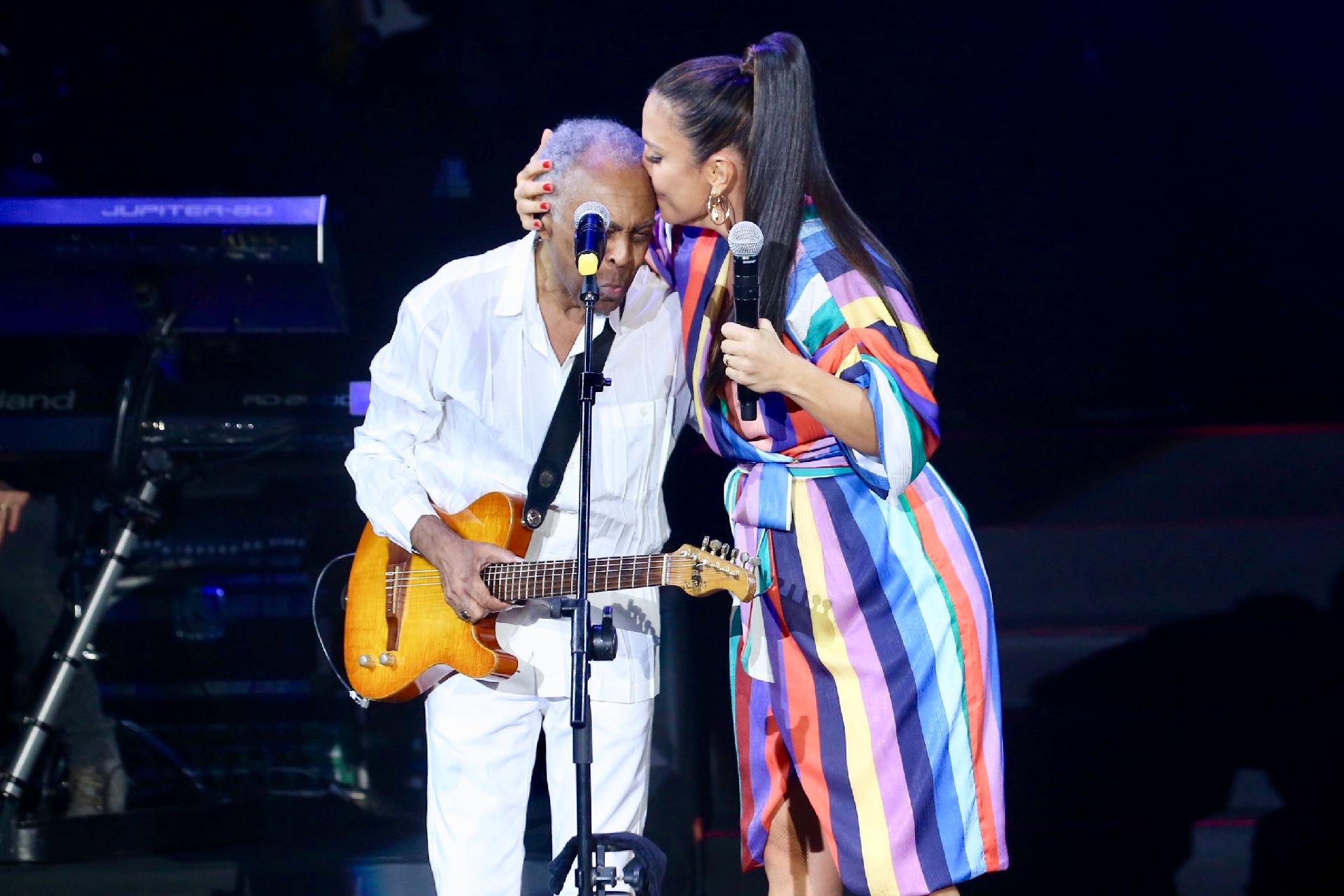 Ivete Sangalo e Gilberto Gil em inauguração de novo espaço no Allianz Parque, em São Paulo - Manuela Scarpa/Brazil News