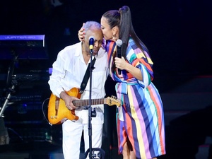 Ivete Sangalo e Gilberto Gil em inauguração de novo espaço no Allianz Parque, em São Paulo - Manuela Scarpa/Brazil News