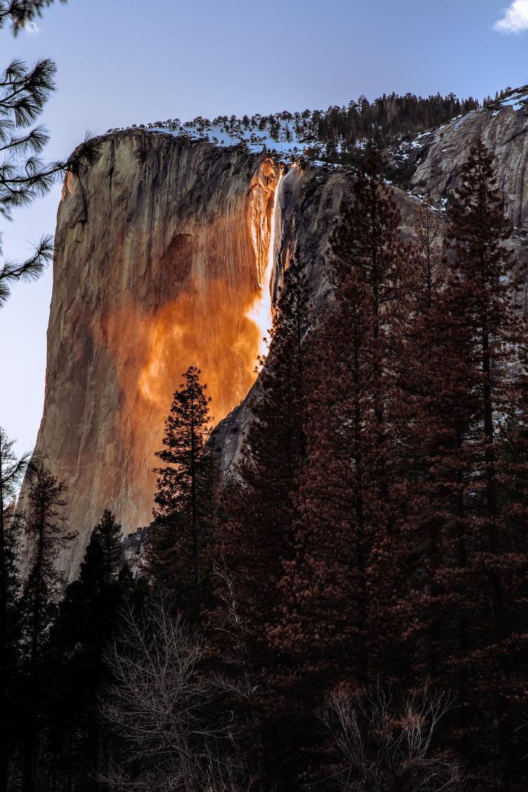 Fenômeno Firefall, no Parque Nacional Yosemite - JGregorySF/Getty Images/iStockphoto - JGregorySF/Getty Images/iStockphoto