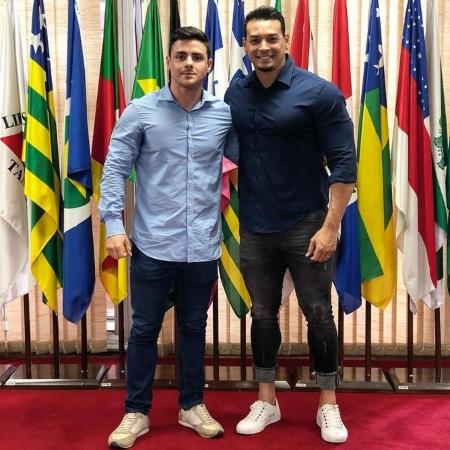 Felipe Franco, marido de Juju Salimeni, ao lado do delegado Bruno Lima, eleito deputado estadual em São Paulo - Reprodução/Instagram - Reprodução/Instagram