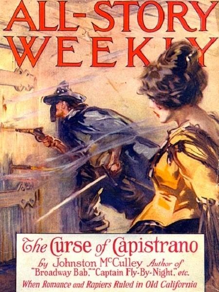 Estreia de Zorro no romance The Curse of Capistrano - Reprodução - Reprodução