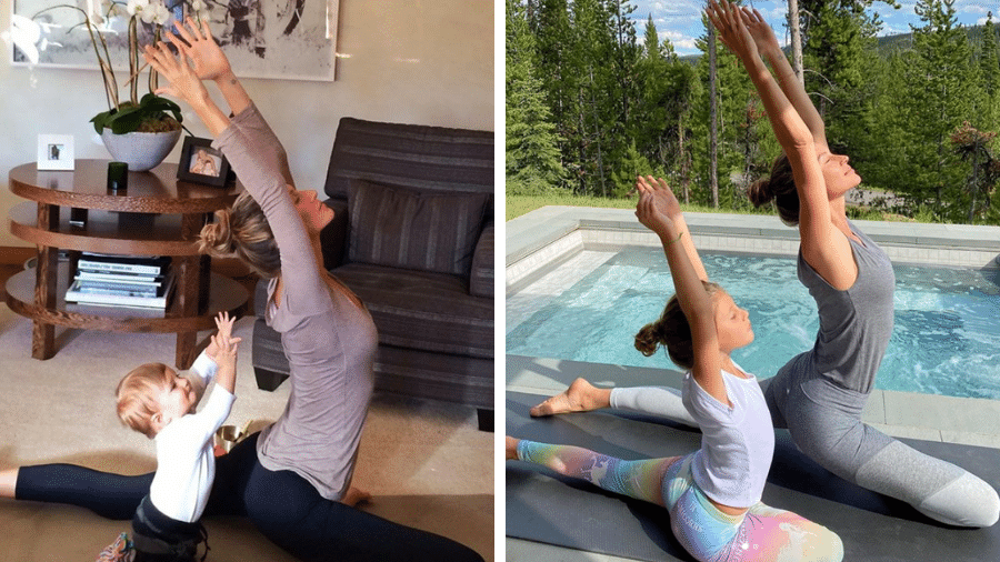 Gisele Bundchen compartilha prática de yoga com a filha em 2013 e 2020 - Reprodução/Instagram/@gisele