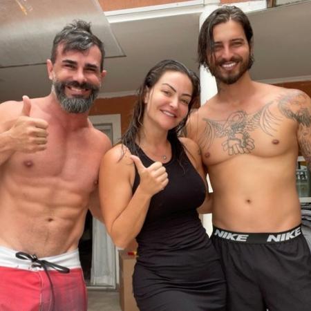 Jorge Souza, ex de Laura Keller, e o atual namorado dela, Gustavo Saad - Reprodução/Instagram