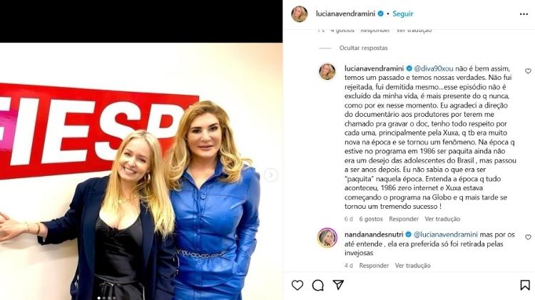 Luciana Vendramini diz ter sido demitida de programa