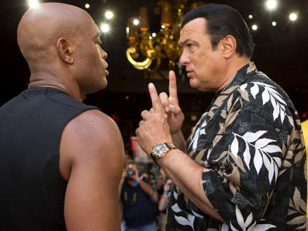 Steven Seagal ensinando o pupilo Anderson Silva - Reprodução