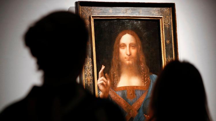O quadro de Leonardo da Vinci, "Salvator Mundi", foi leiloado por US$ 450,3 milhões - Tolga Akmen/AFP - Tolga Akmen/AFP